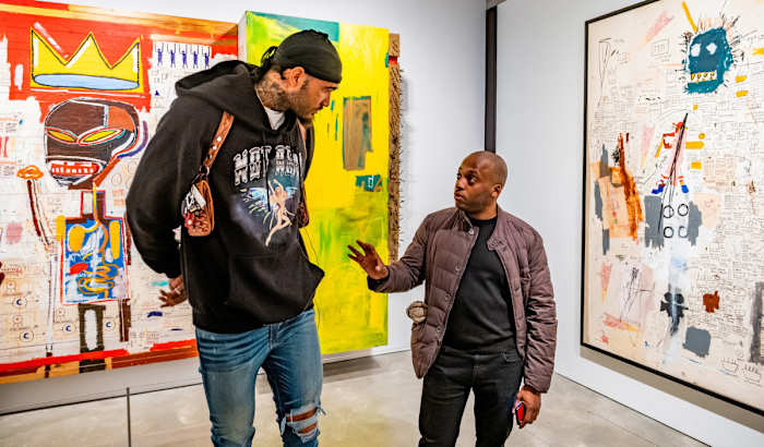 Gardy St. Fleur (right), a New York-based art adviser and collector, has helped several NBA players navigate and understand the art world.